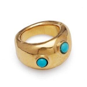 Mayamar Gold Turquoise dome ring size‎ 10